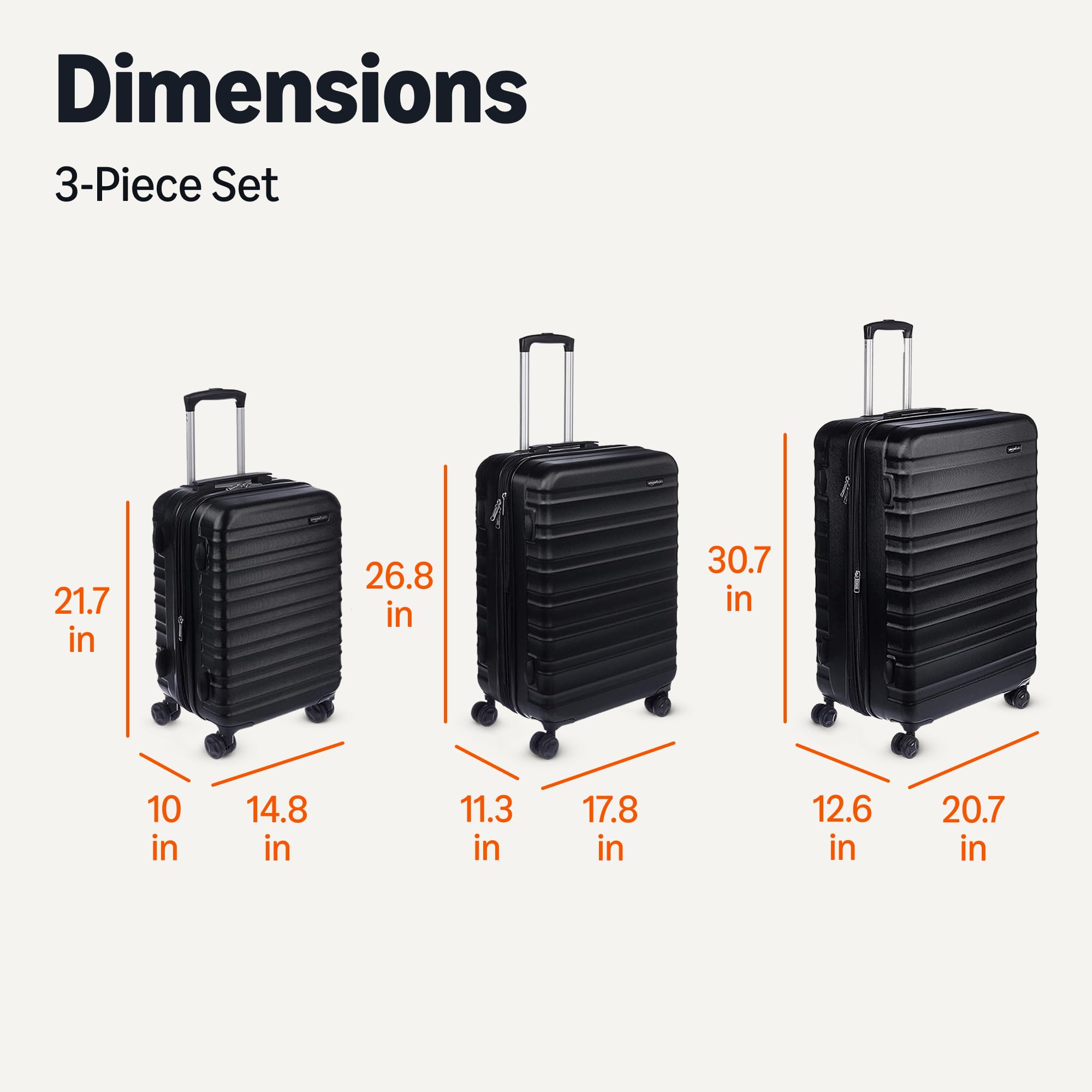 Amazon Basics 30" Hardside Large Checked Luggage, Hardshell Suitcase With Four Multi-directional Wheels, Expandable For Up to 15% More Space, Scratch-Resistant Shell, Black