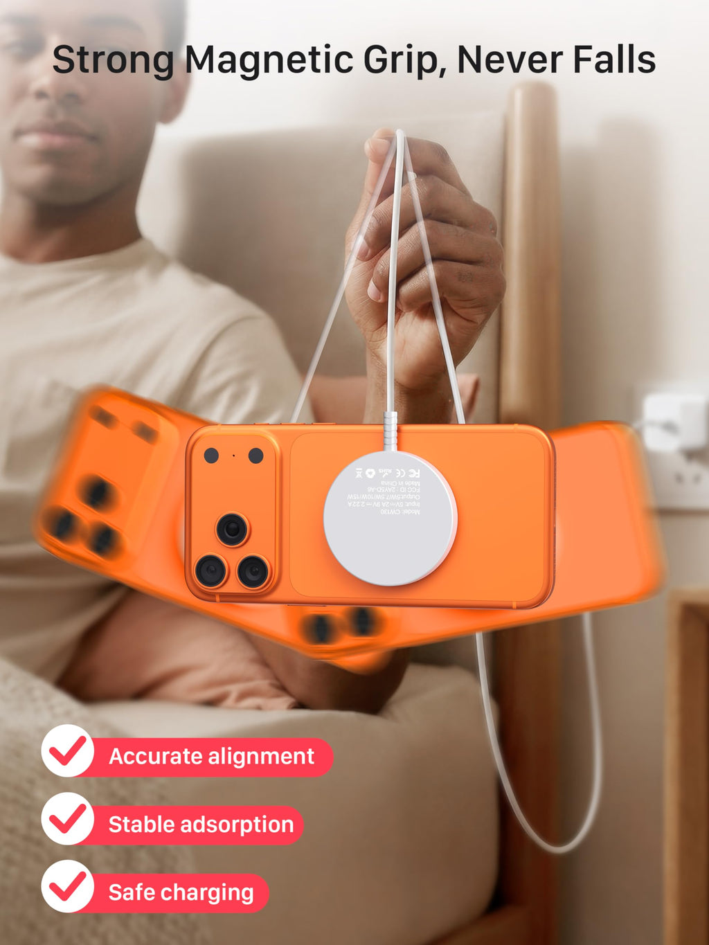 Magsafe Charger Magnetic Wireless Charge iPhone: Strong Magnet Charging Pad