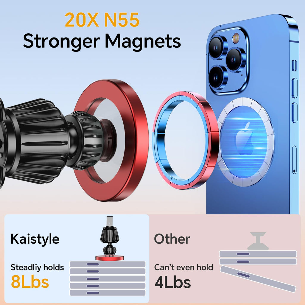 Kaistyle for Magsafe Car Mount【Strong Magnets】Magnetic Phone Holder for Car Phone Holder Mount Dash Mounted Holders Phone Holders for Your Car Accessories for Women Men for iPhone 17 Pro Max 16 15 14