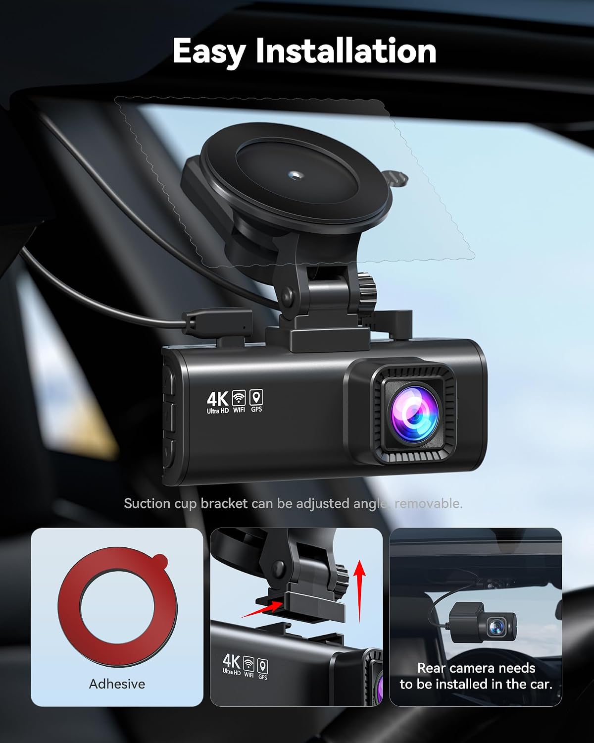 REDTIGER F7NP 4K Dash Cam Front Rear, STARVIS 2 Sensor, Free Card Included