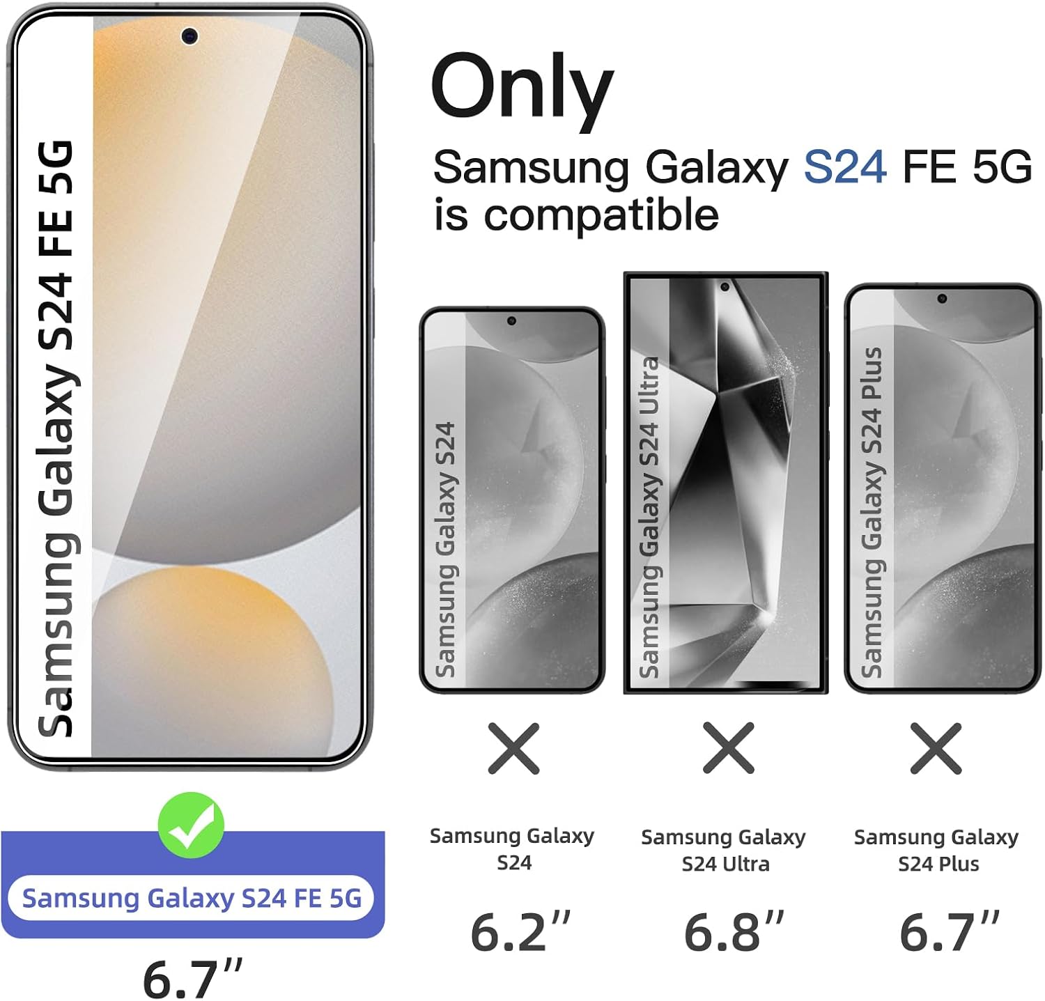 NEW'C for Samsung Galaxy S24 5G Screen Protector Tempered Glass HD Clear