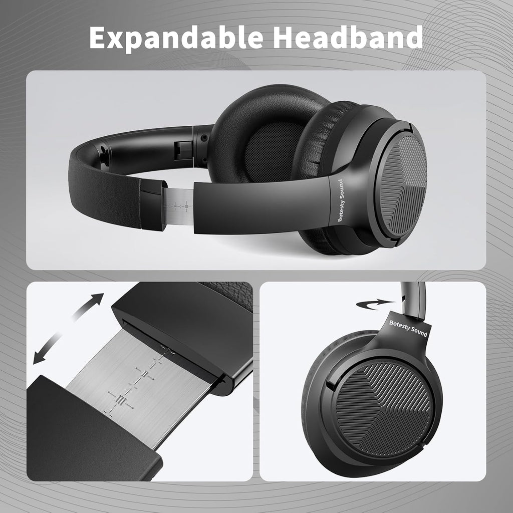 Headphones Wired with Microphone for School, 3.5mm Corded Headphones, Black