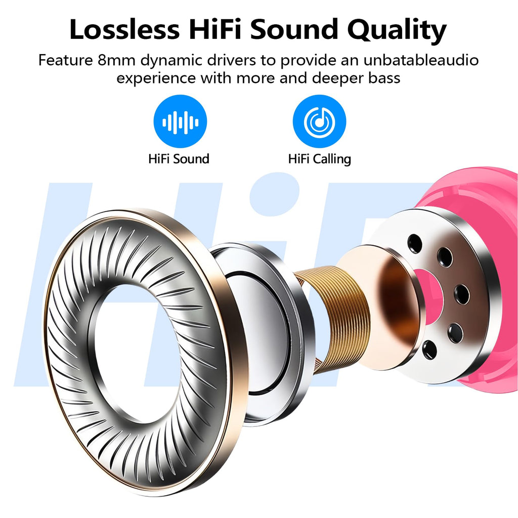 kurdene Wireless Earbuds Bluetooth 5.3 Light Weight in Ear Headphones