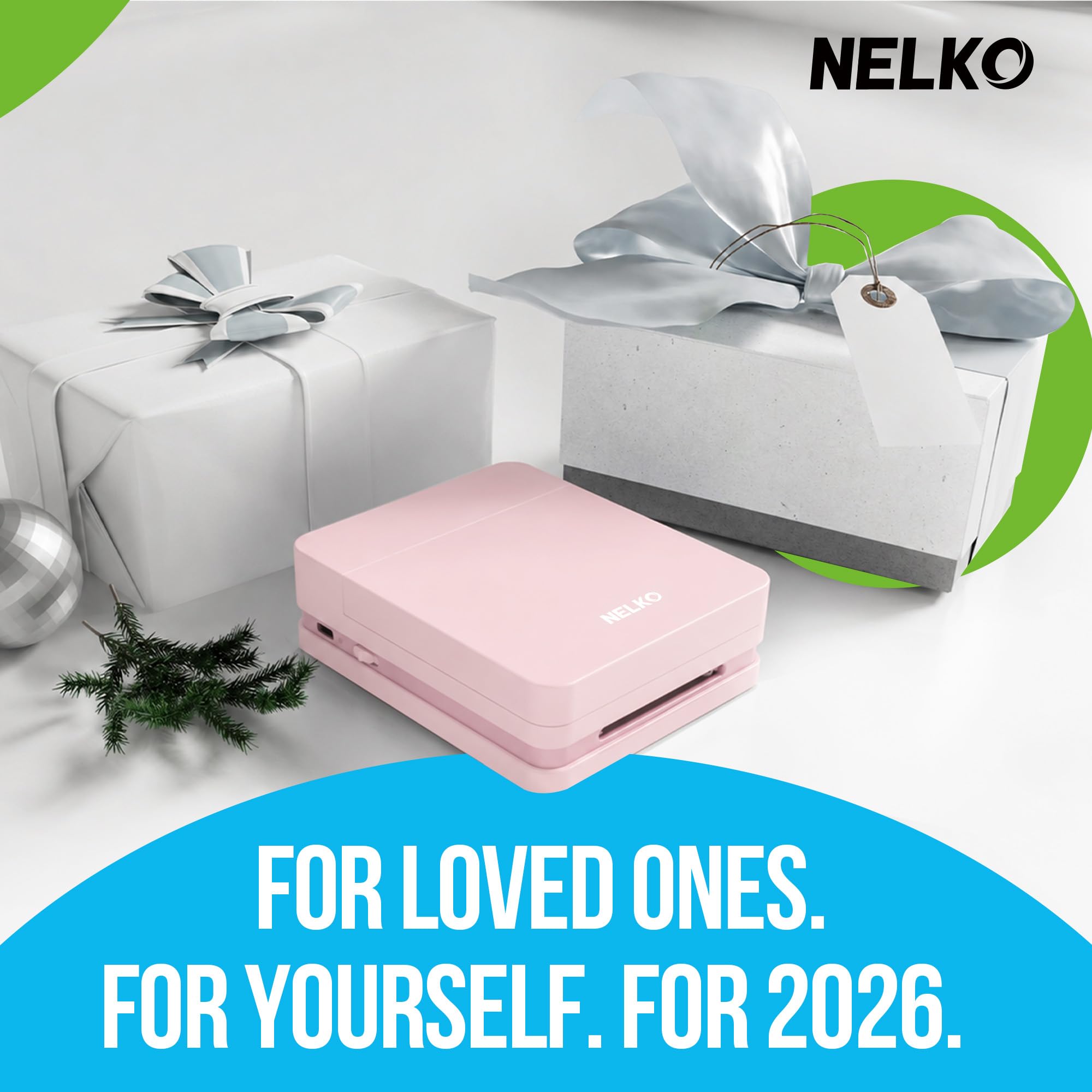 Nelko PP01 Photo Printer, 2x3 Portable Photo Printer, Mini Printer, Beige