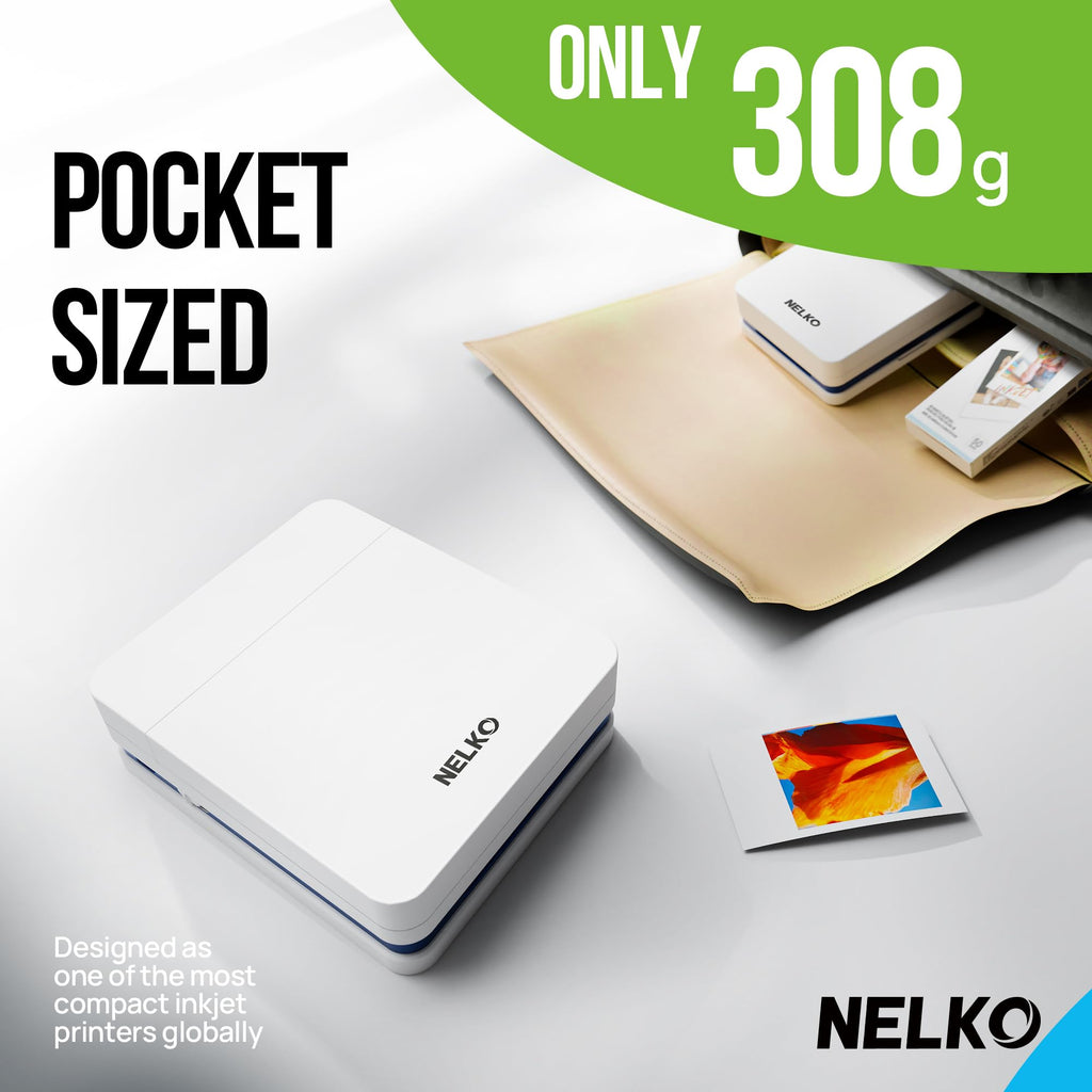 Nelko PP01 Photo Printer, 2x3 Portable Photo Printer, Mini Printer, Beige