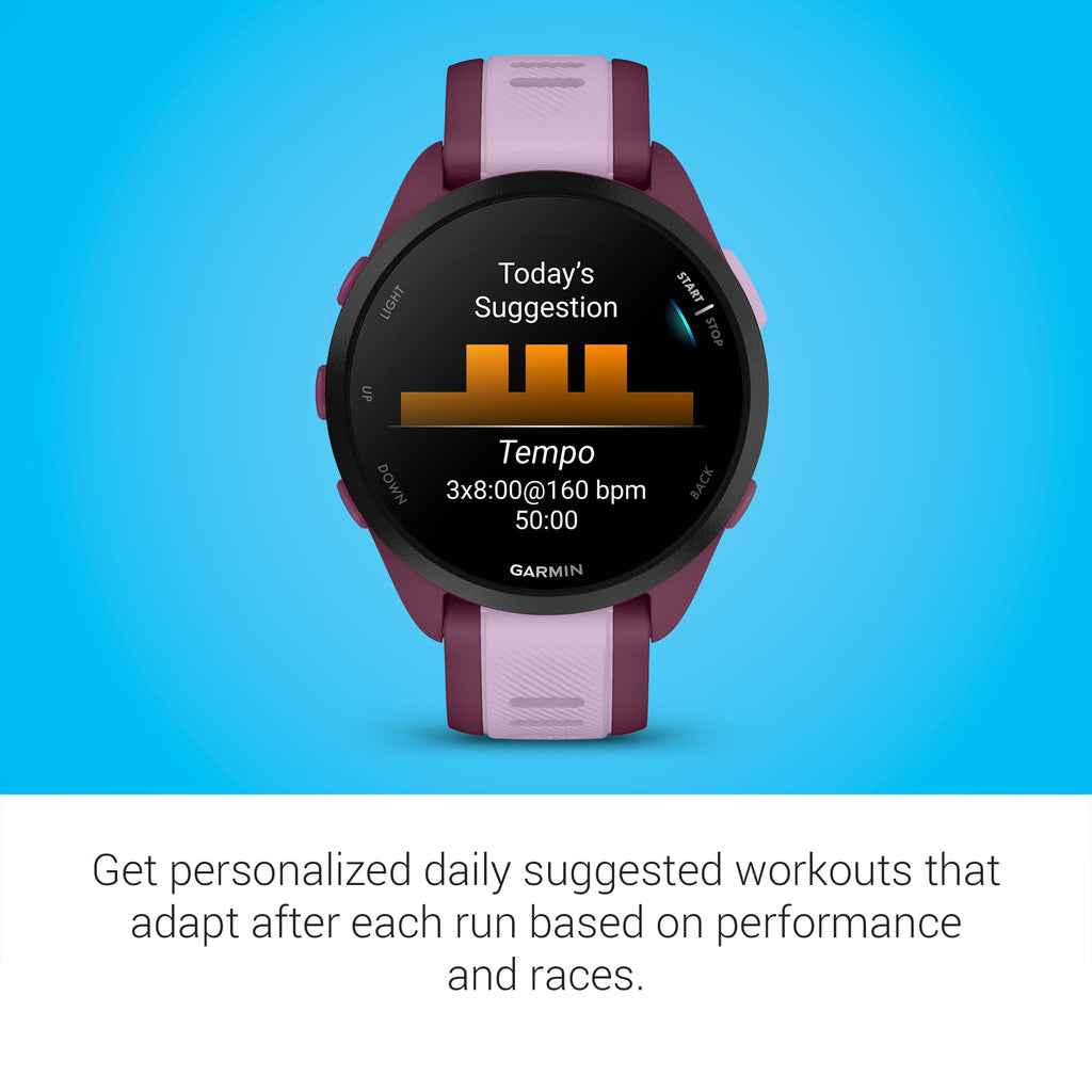 Garmin Forerunner® 165, Running Smartwatch, 43mm, Black