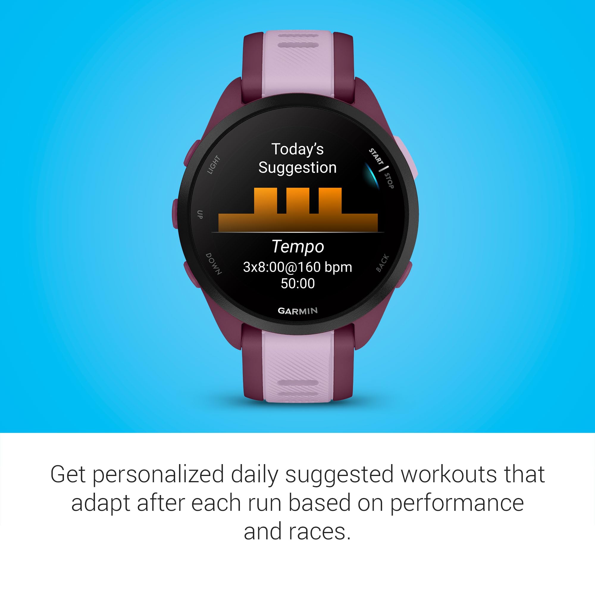 Garmin Forerunner® 165, Running Smartwatch, 43mm, Black