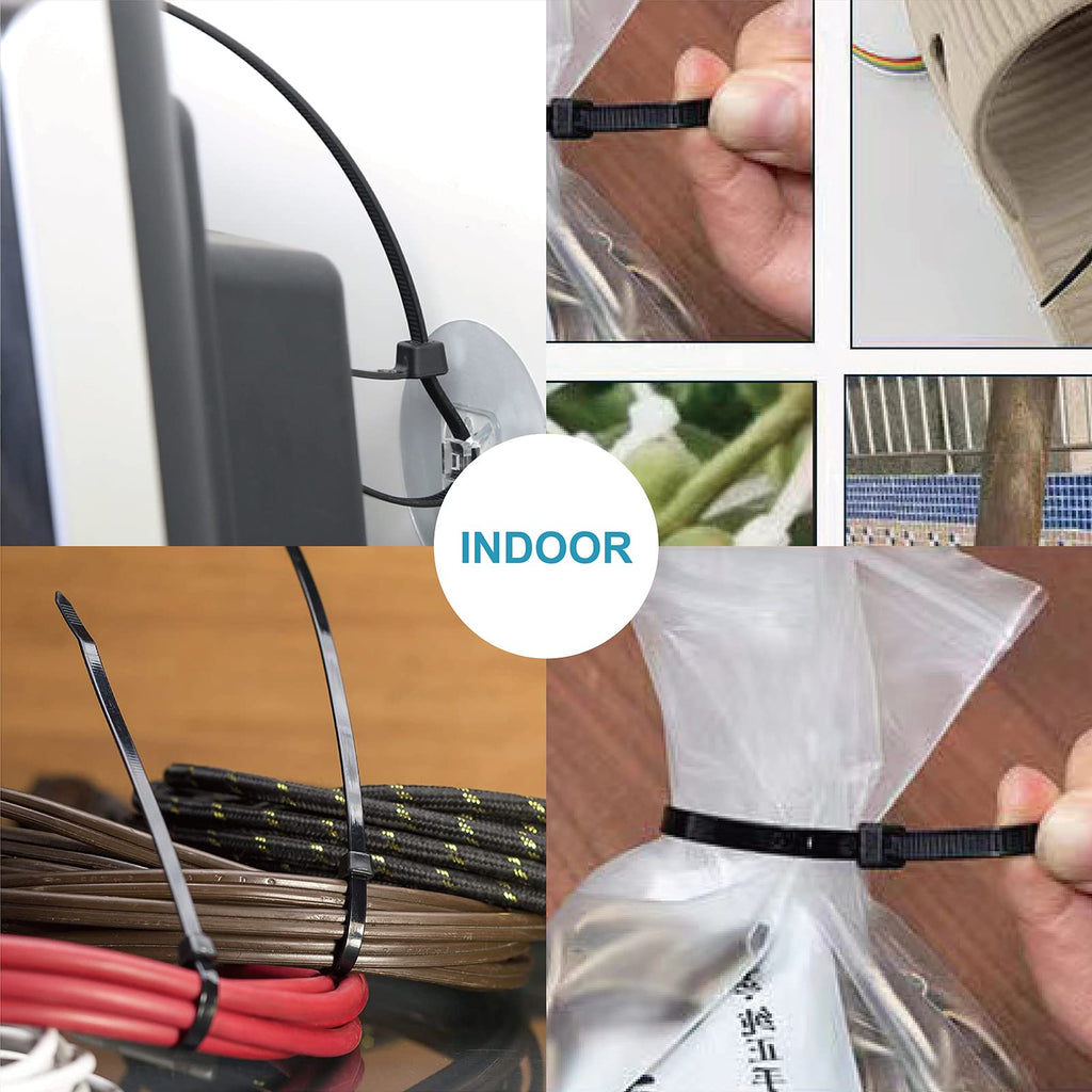 Zip Ties 6 inch with 25 lb Tensile Strength, Black Cable ties, 1000 Pack, ANOSON