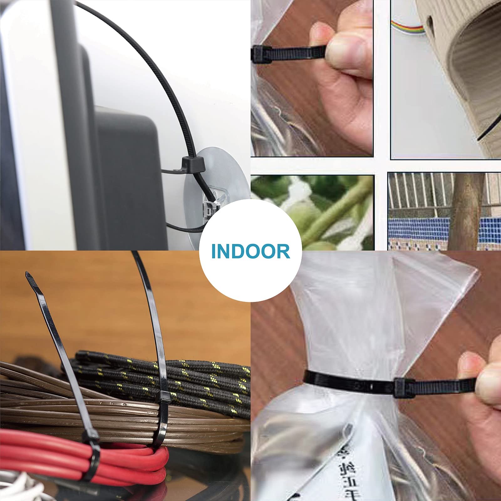 Zip Ties 6 inch with 25 lb Tensile Strength, Black Cable ties, 1000 Pack, ANOSON