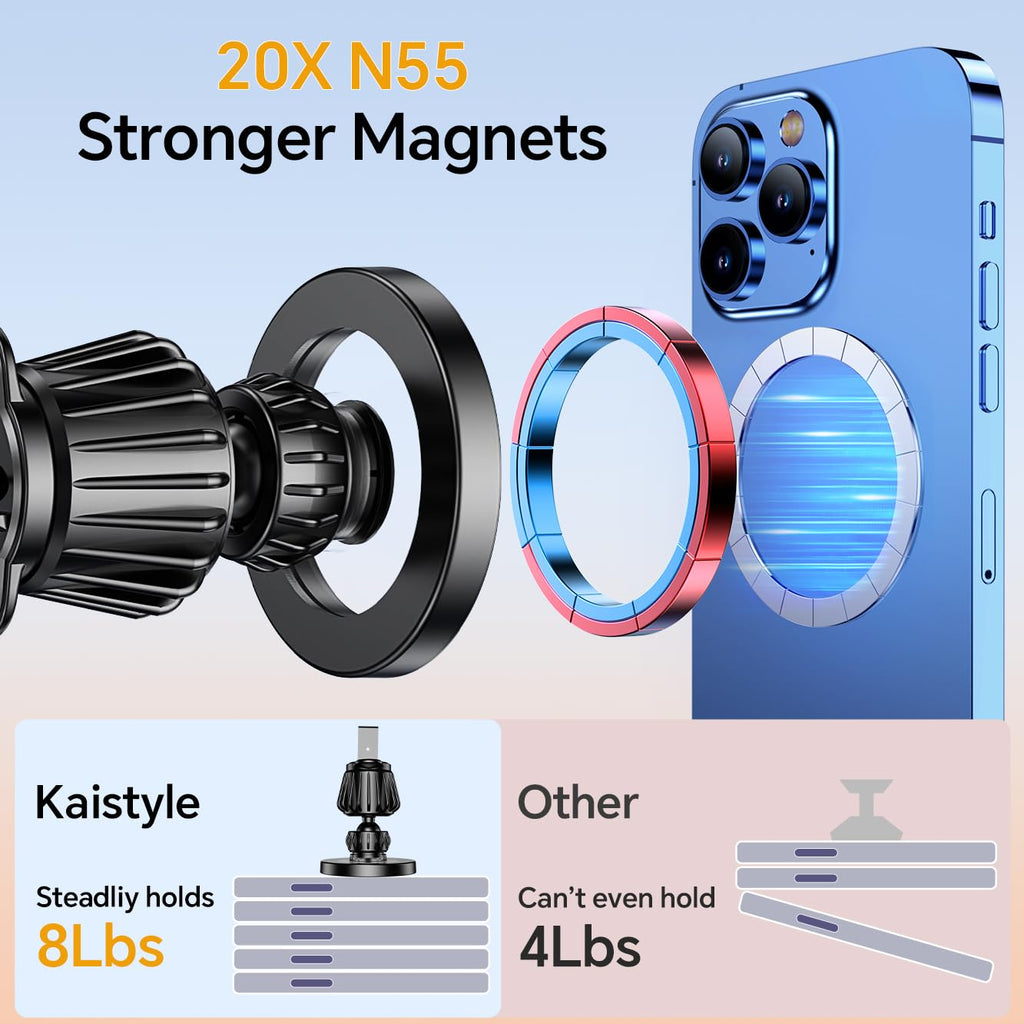 Kaistyle for Magsafe Car Mount【Strong Magnets】Magnetic Phone Holder for Car Phone Holder Mount Dash Mounted Holders Phone Holders for Your Car Accessories for Women Men for iPhone 17 Pro Max 16 15 14