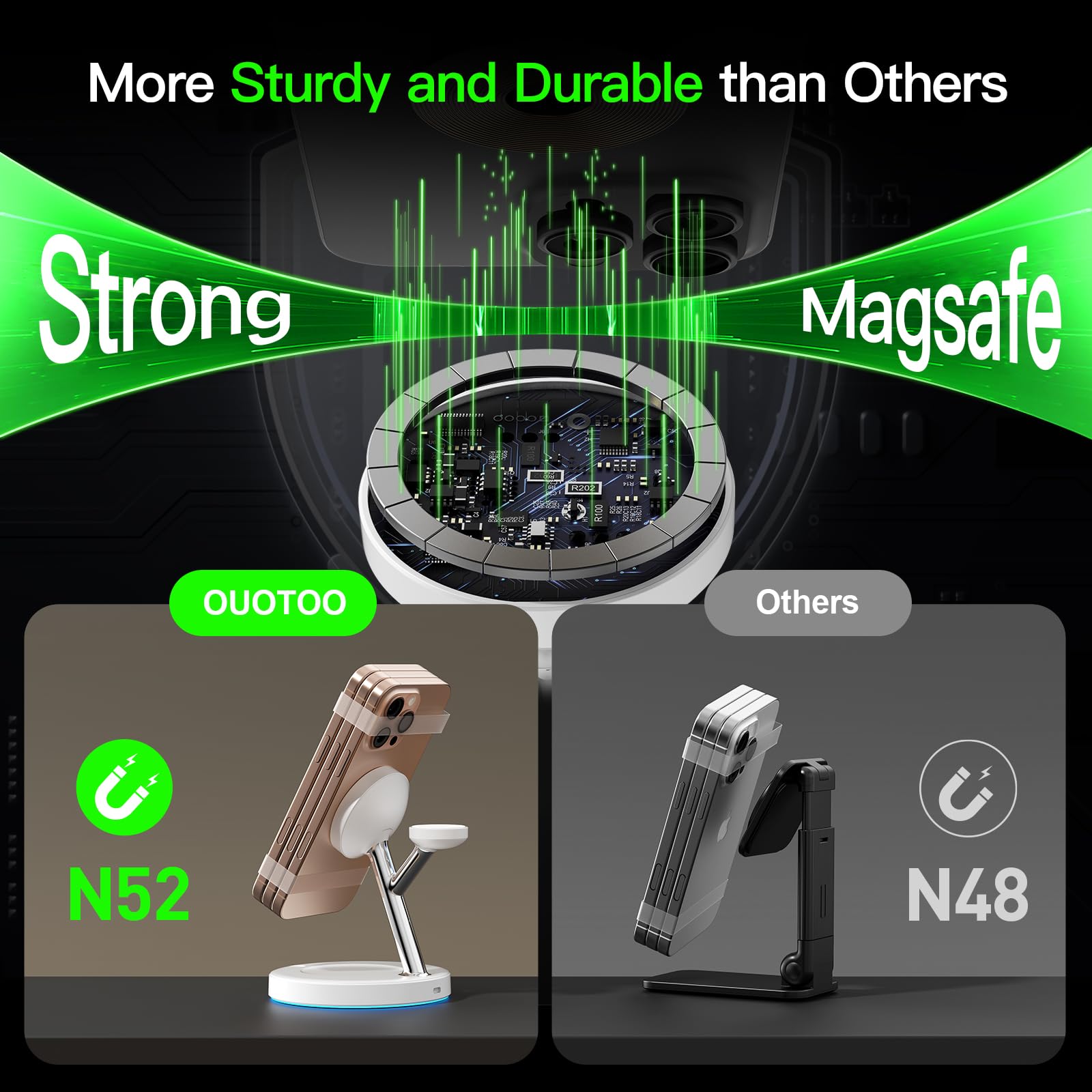 3 in 1 Mag-Safe Wireless Charger Stand for iPhone Apple Watch AirPods