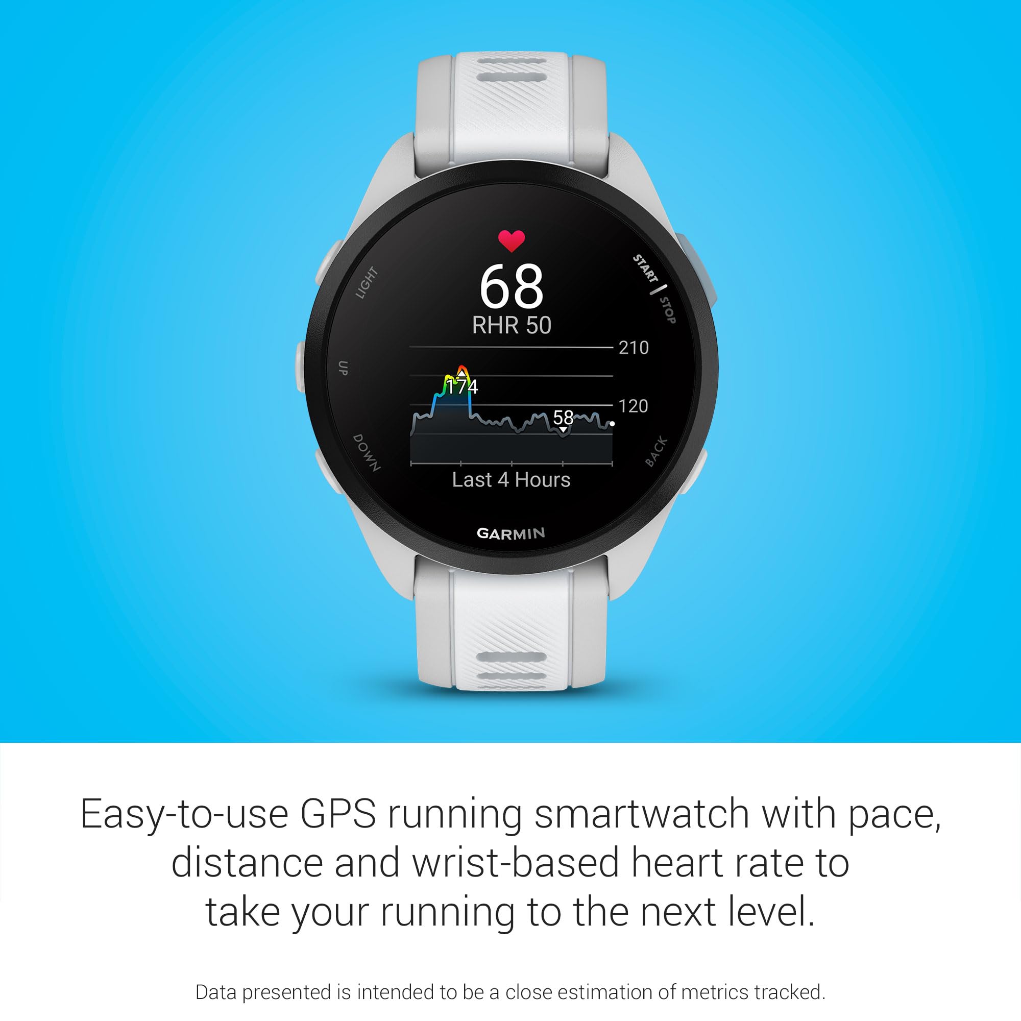 Garmin Forerunner® 165, Running Smartwatch, 43mm, Black