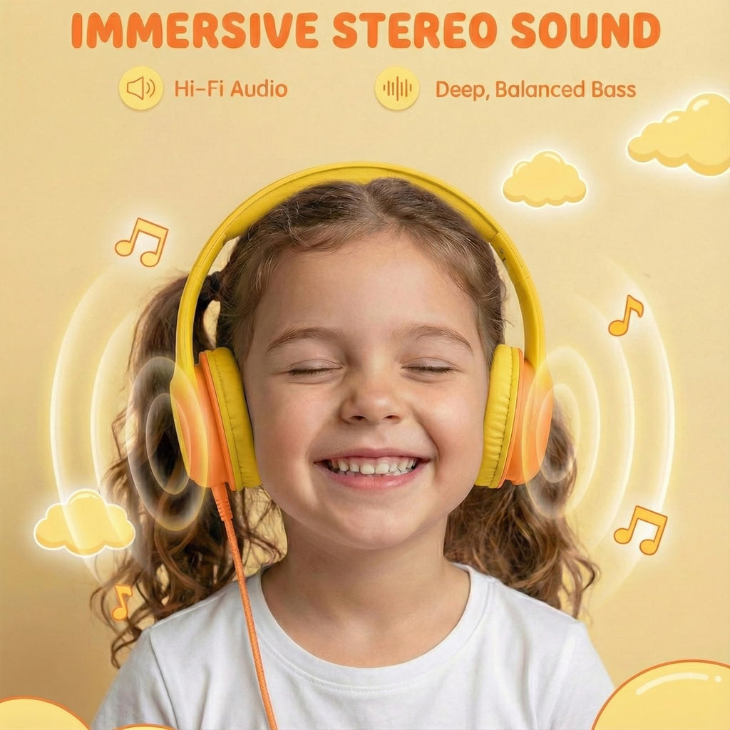 ADOOPE Wired Kids Headphones with USB C Plug, 85dB Safe Volume, Adjustable Headband, Tangle-Free Cord Headphones for School, Tablet, Travel (Light Purple & Pink, Without Microphone)