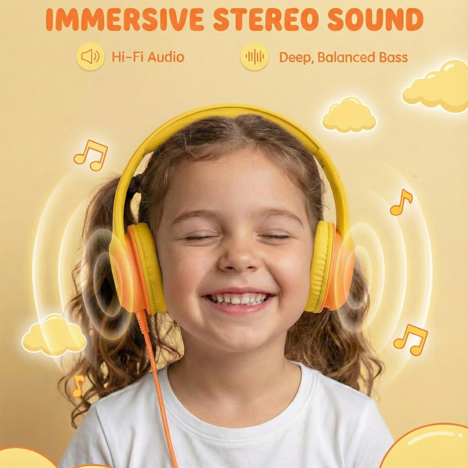 ADOOPE Wired Kids Headphones with USB C Plug, 85dB Safe Volume, Adjustable Headband, Tangle-Free Cord Headphones for School, Tablet, Travel (Light Purple & Pink, Without Microphone)