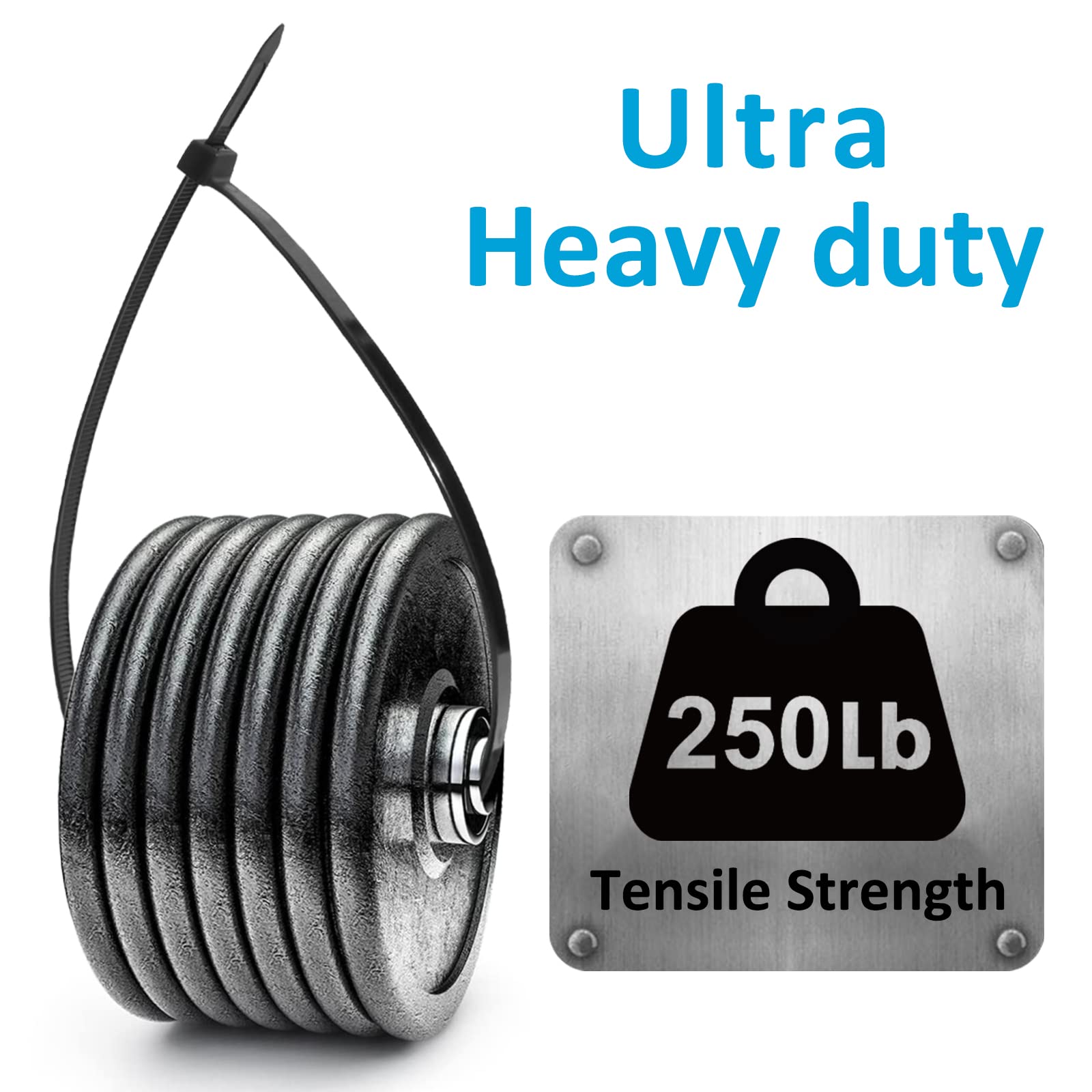 Zip Ties 6 inch with 25 lb Tensile Strength, Black Cable ties, 1000 Pack, ANOSON