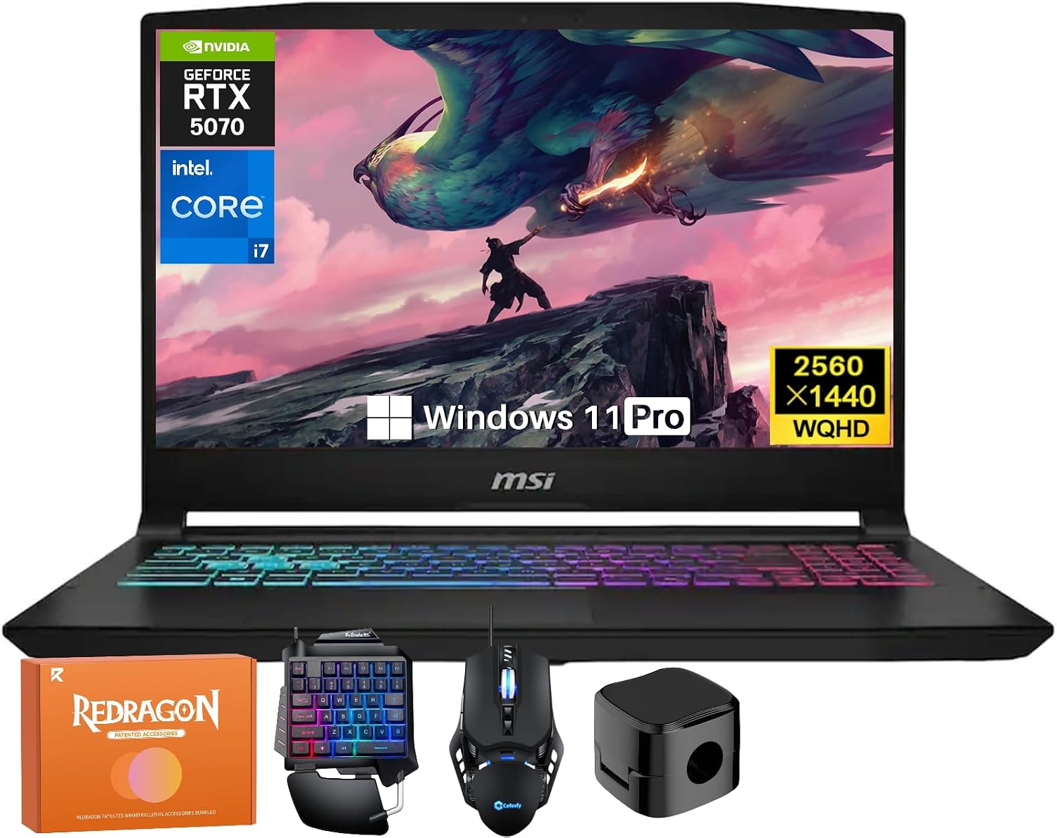 MSI Katana 15HX Gaming Laptop, NVIDIA GeForce RTX 5070 8GB GDDR7, 14th Gen Intel Core i7-14650HX, 15.6" 165Hz 2.5K QHD (2560x1440) Screen, 32 GB DDR5 RAM, 2 TB SSD, RGB KB, Copilot AI, Win 11 Pro
