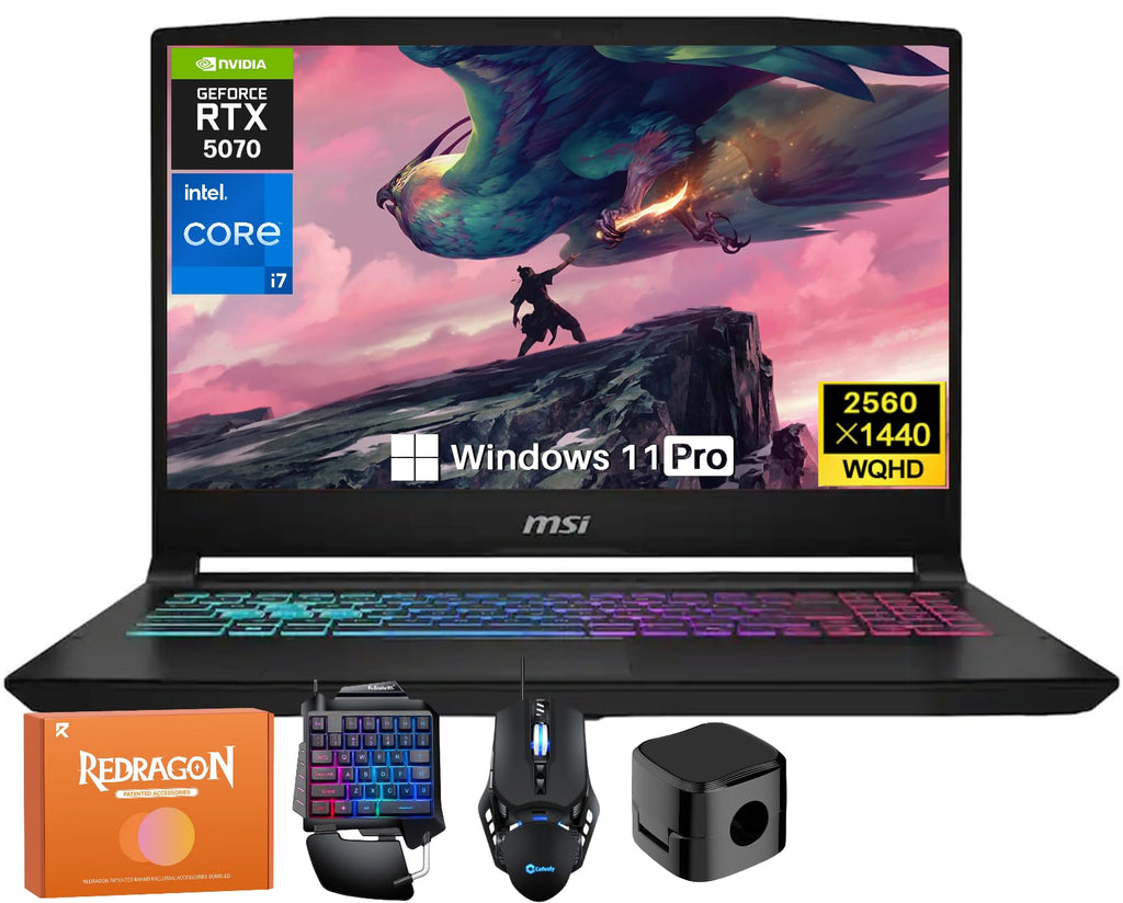 MSI Katana 15HX Gaming Laptop, NVIDIA GeForce RTX 5070 8GB GDDR7, 14th Gen Intel Core i7-14650HX, 15.6" 165Hz 2.5K QHD (2560x1440) Screen, 32 GB DDR5 RAM, 2 TB SSD, RGB KB, Copilot AI, Win 11 Pro