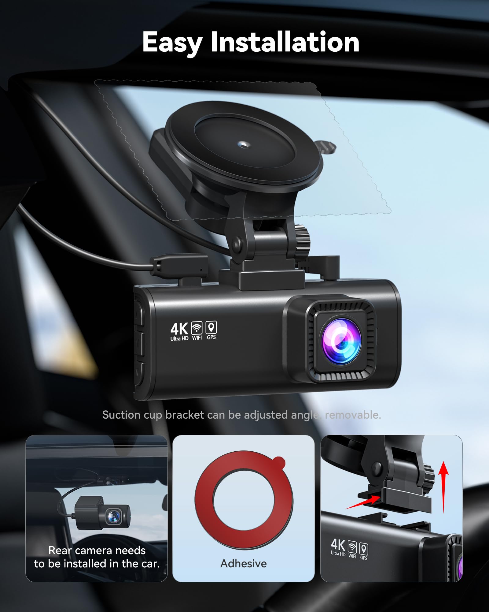 REDTIGER F7NP 4K Dash Cam Front Rear, STARVIS 2 Sensor, Free Card Included