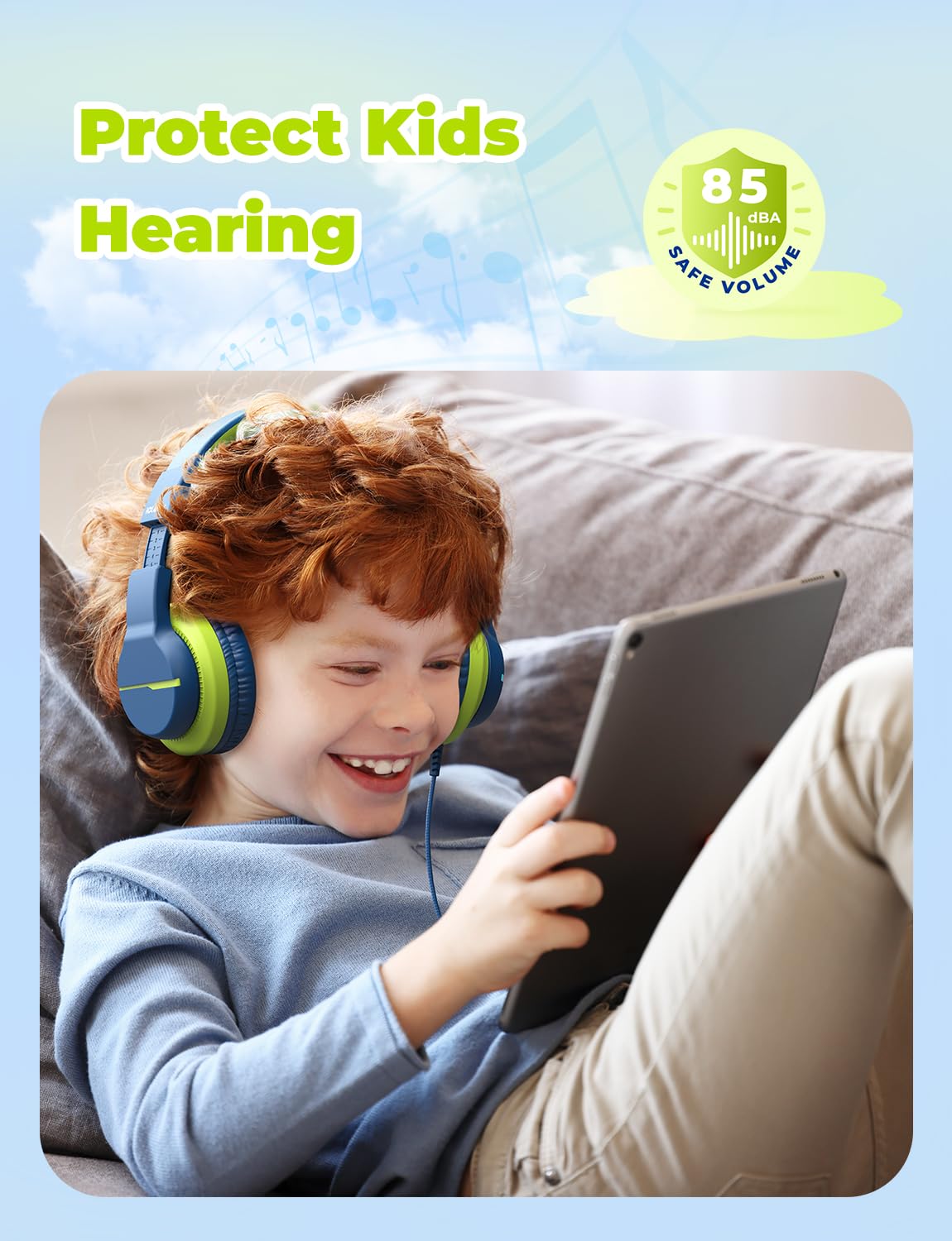 iClever HS19 Kids Headphones for School, Over-Ear for Toddler Boys Girls