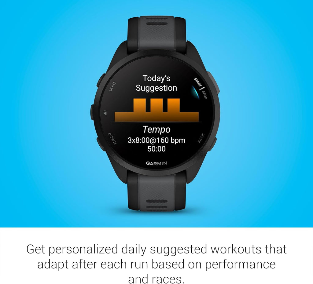 Garmin Forerunner® 165, Running Smartwatch, 43mm, Black