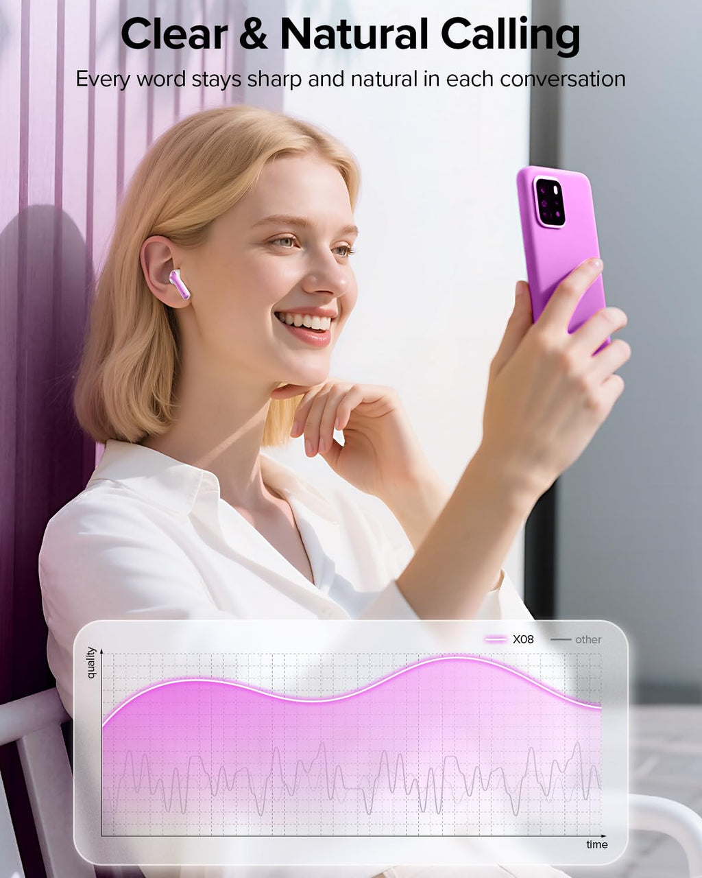 TAGRY Bluetooth Headphones True Wireless Earbuds 60H Playback LED Power Display Earphones with Wireless Charging Case IPX5 Waterproof in-Ear Ear buds with Mic for TV Smart Phone Laptop Computer Sports