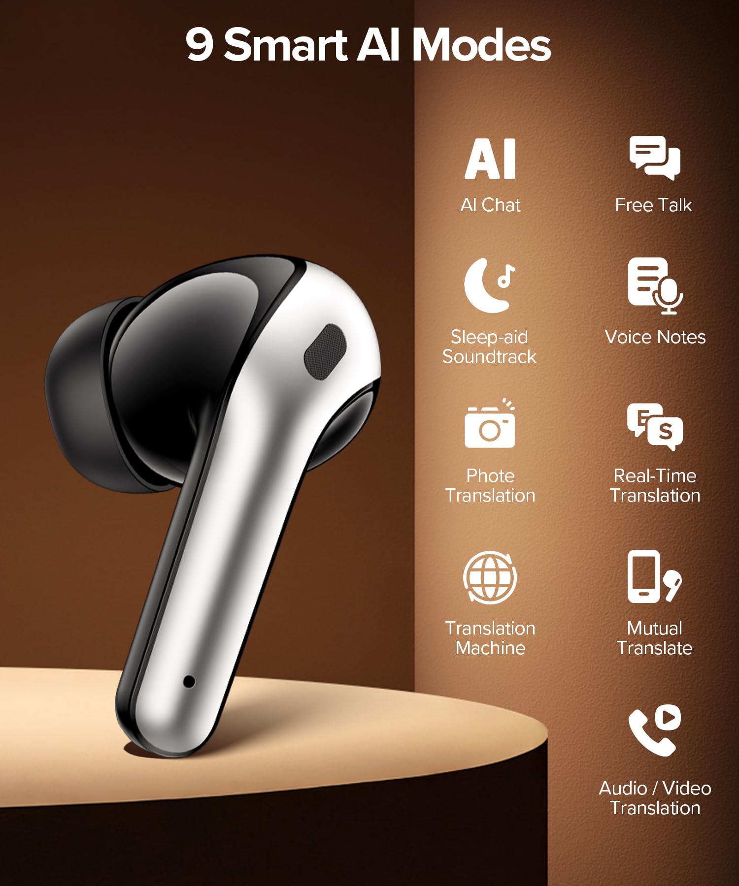 TAGRY Bluetooth Headphones True Wireless Earbuds 60H Playback LED Power Display Earphones with Wireless Charging Case IPX5 Waterproof in-Ear Ear buds with Mic for TV Smart Phone Laptop Computer Sports