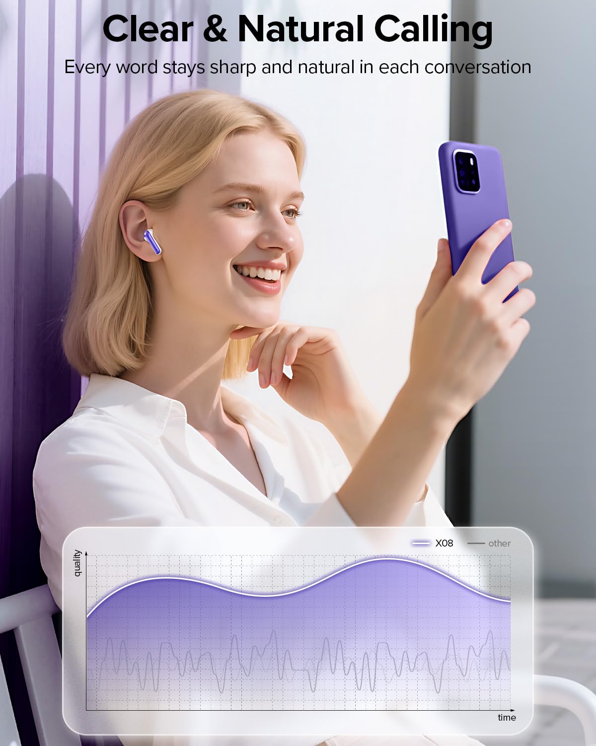 TAGRY Bluetooth Headphones True Wireless Earbuds 60H Playback LED Power Display Earphones with Wireless Charging Case IPX5 Waterproof in-Ear Ear buds with Mic for TV Smart Phone Laptop Computer Sports