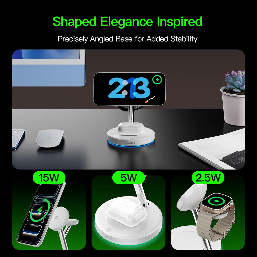 3 in 1 Mag-Safe Wireless Charger Stand for iPhone Apple Watch AirPods