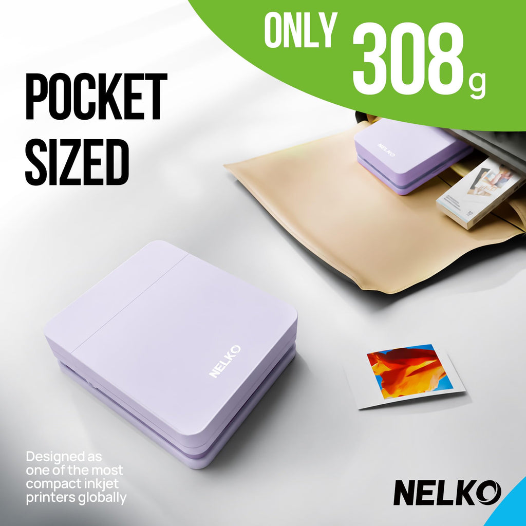 Nelko PP01 Photo Printer, 2x3 Portable Photo Printer, Mini Printer, Beige