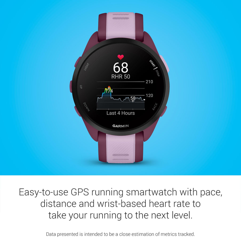 Garmin Forerunner® 165, Running Smartwatch, 43mm, Black