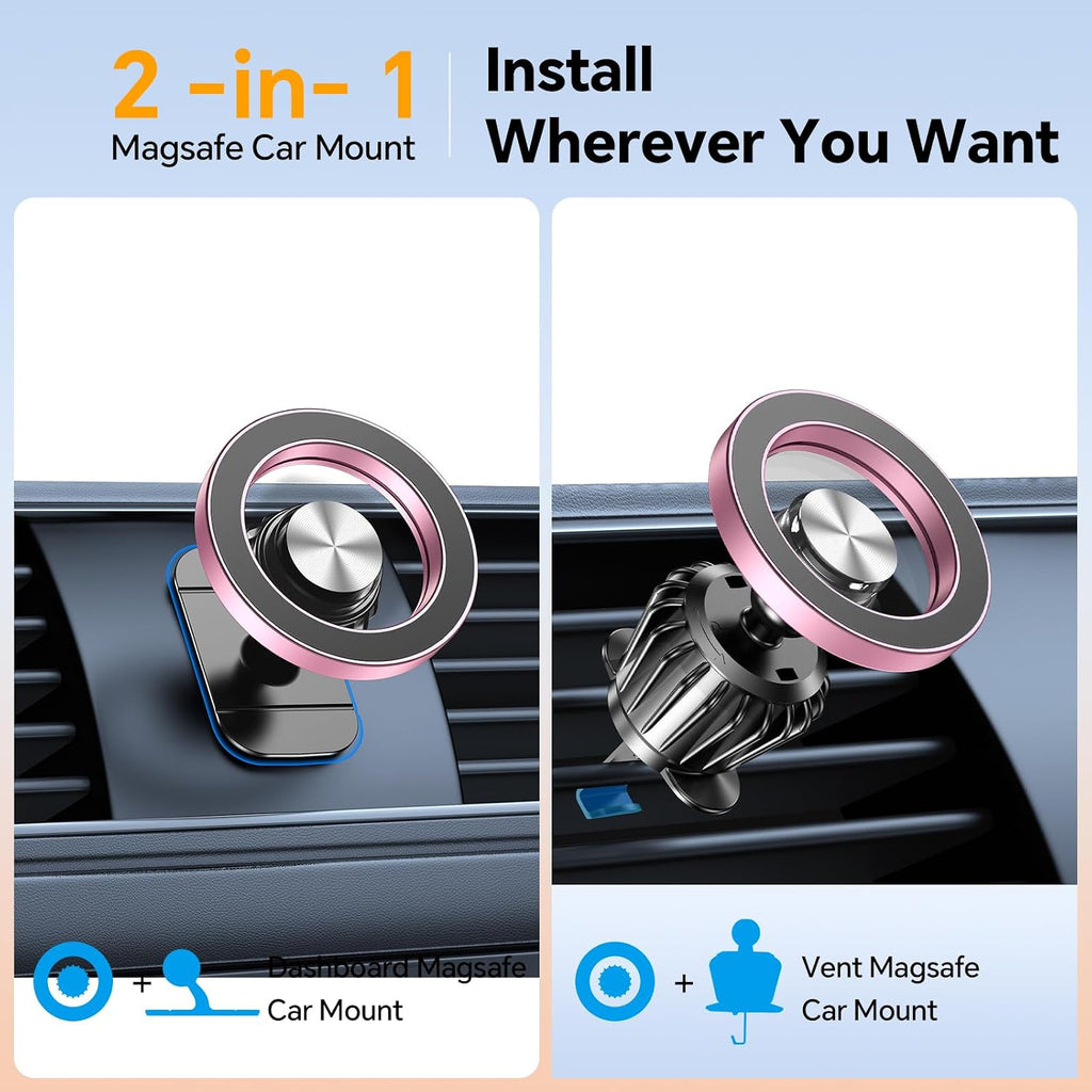 Kaistyle for Magsafe Car Mount【Strong Magnets】Magnetic Phone Holder for Car Phone Holder Mount Dash Mounted Holders Phone Holders for Your Car Accessories for Women Men for iPhone 17 Pro Max 16 15 14
