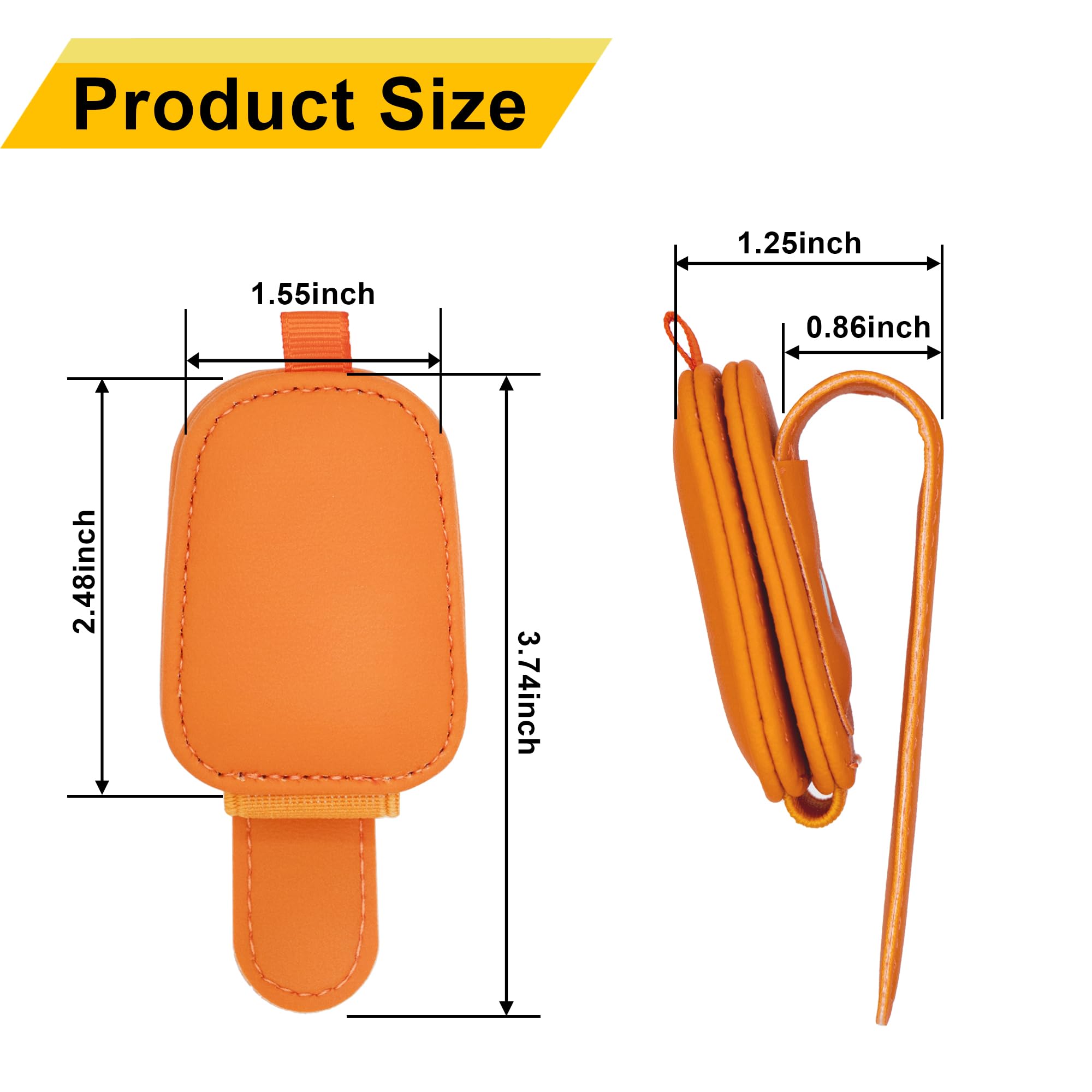 Yuoyar Magnetic Leather Sunglasses Holder for Car, 2 Packs (Black)