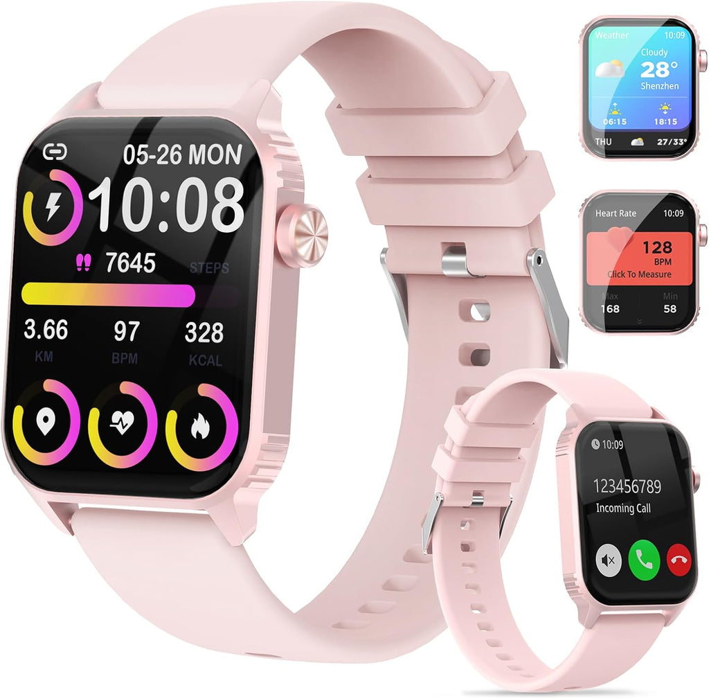 Smart Watch for Women, 120 Sports Modes Smartwatch with 1.83" HD, Alexa Built-in, Heart Rate/Sleep Monitor, IP67 Waterproof, Bluetooth Call & Music Control Fitness Watch for iPhone/Android (Pink)