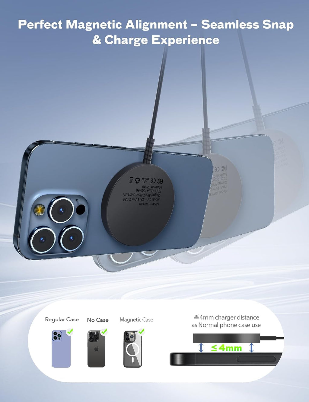 Magsafe Charger Magnetic Wireless Charge iPhone: Strong Magnet Charging Pad