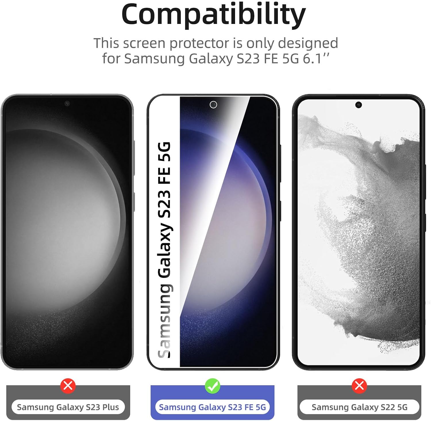 NEW'C for Samsung Galaxy S24 5G Screen Protector Tempered Glass HD Clear