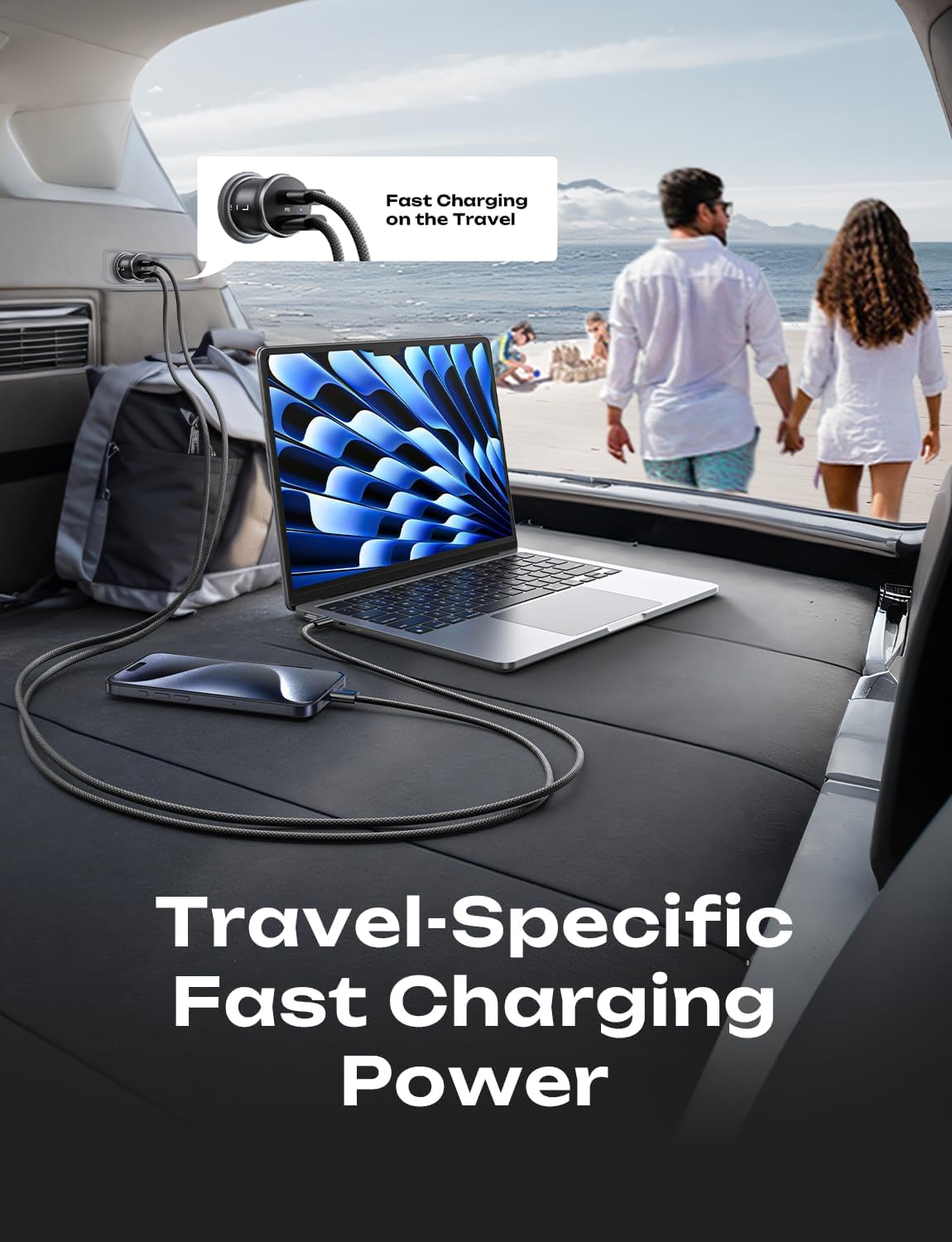 LISEN 90W Car Charger USB C Fast Charge,USB C Car Charger for iPhone 17 Pro