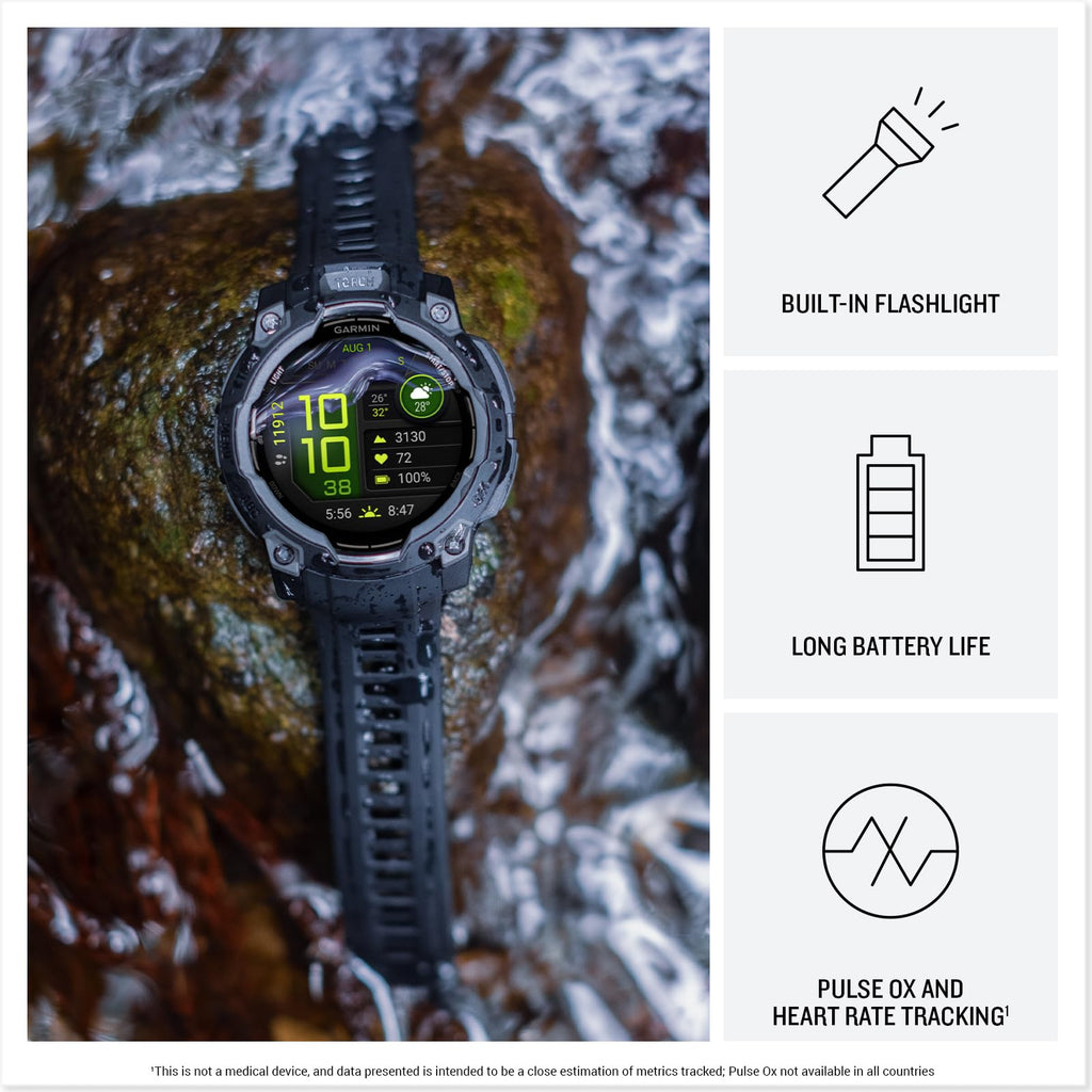 Garmin Instinct® 3 Tactical, Solar, 45mm, Black
