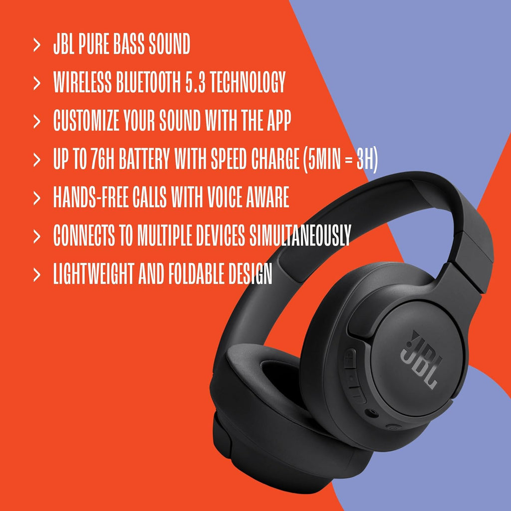 JBL Tune 720BT - Wireless Over-Ear Headphones - Blue
