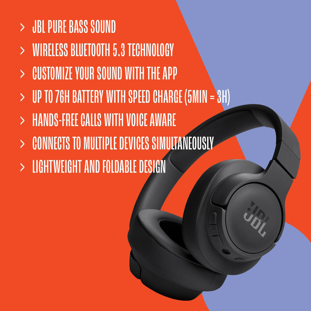 JBL Tune 720BT - Wireless Over-Ear Headphones - Blue