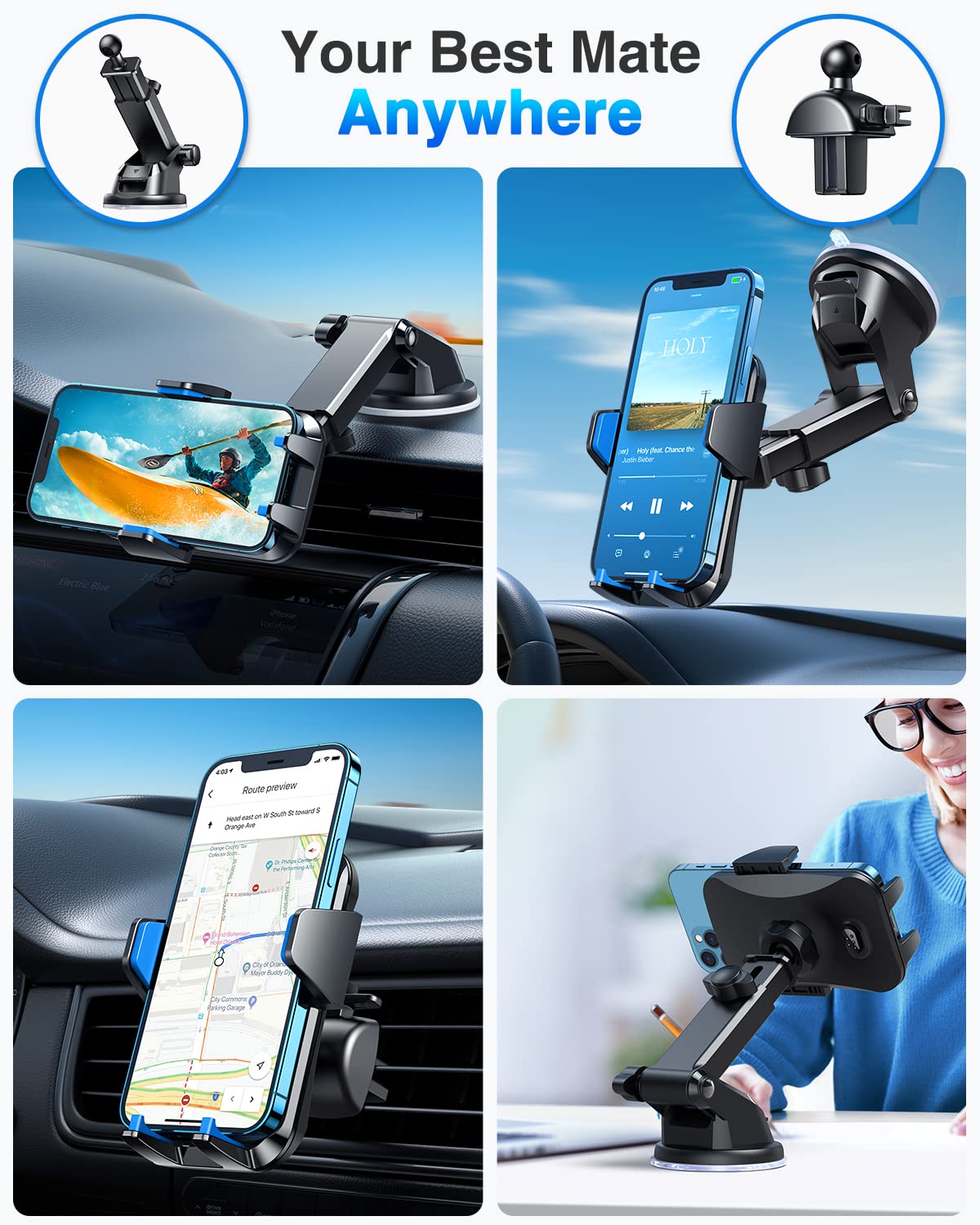VANMASS【85+LBS Strongest Suction & Military-Grade Ultimate Car Phone Mount
