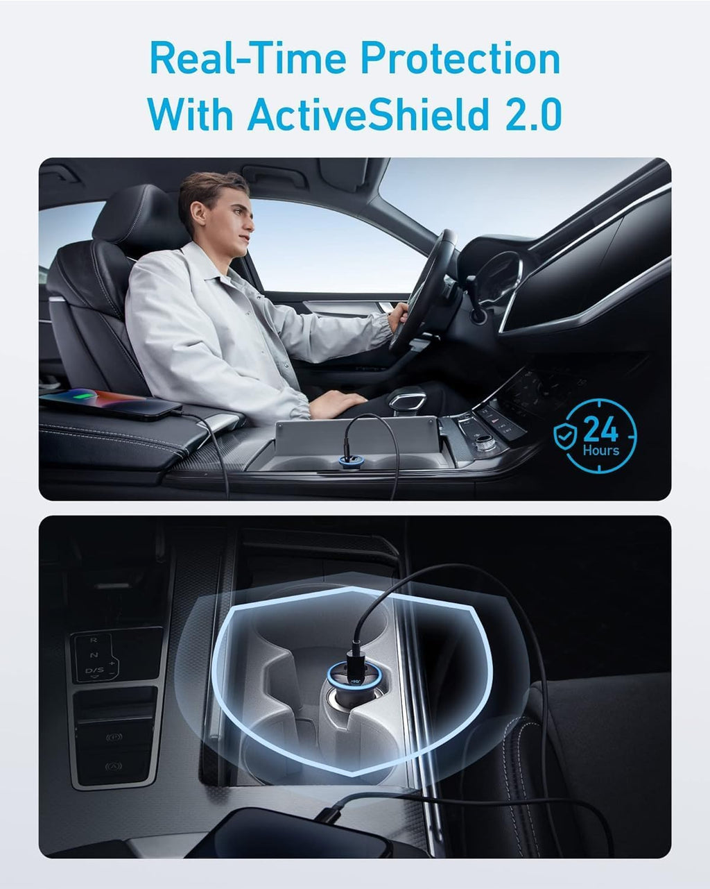 Anker 323 52.5W USB C Car Charger with 30W PowerIQ 3.0 Fast Charging