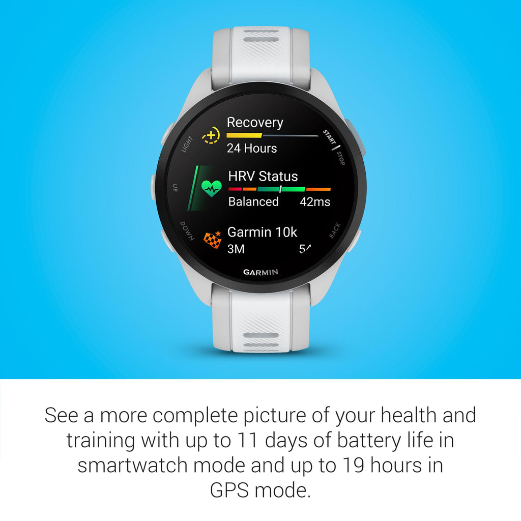 Garmin Forerunner® 165, Running Smartwatch, 43mm, Black