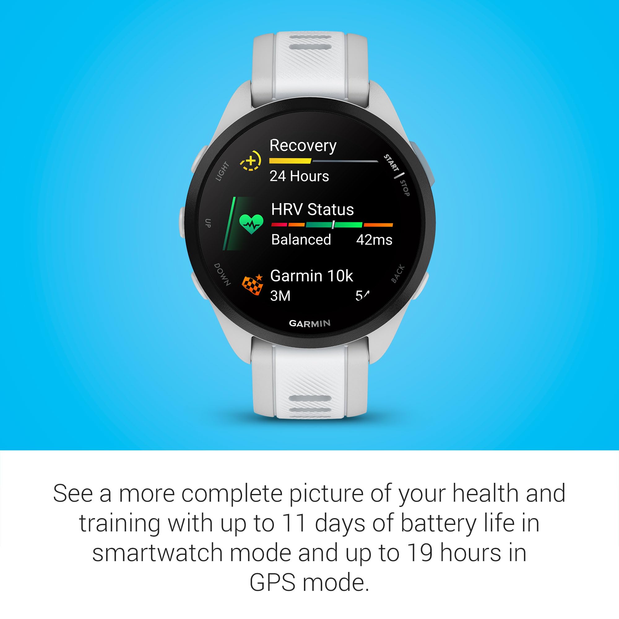 Garmin Forerunner® 165, Running Smartwatch, 43mm, Black