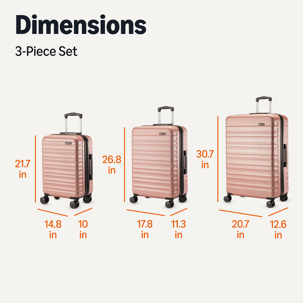 Amazon Basics 30" Hardside Large Checked Luggage, Hardshell Suitcase With Four Multi-directional Wheels, Expandable For Up to 15% More Space, Scratch-Resistant Shell, Black