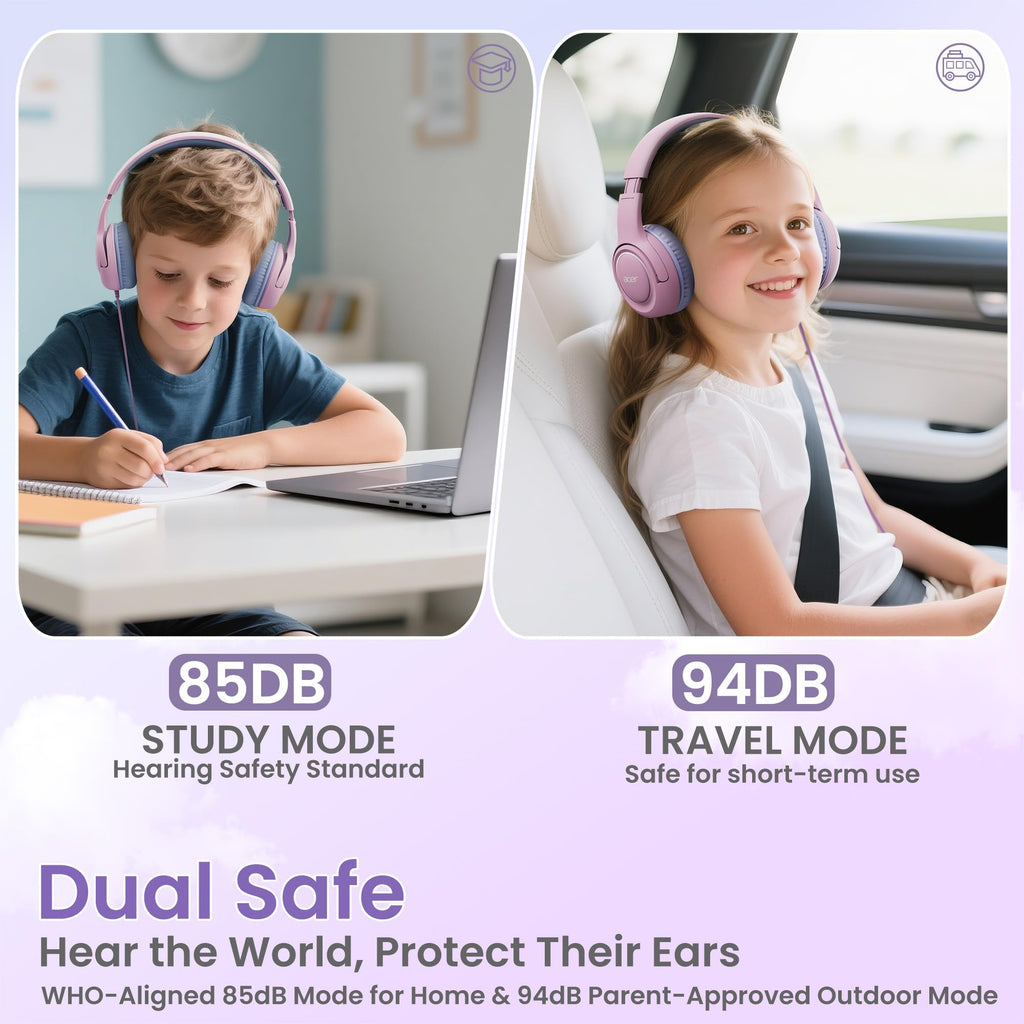 Acer Kids Headphones for School, 85-94dB Limiter, 3.5mm Jack, w/Mic HK03
