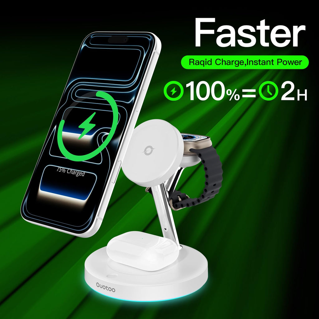 3 in 1 Mag-Safe Wireless Charger Stand for iPhone Apple Watch AirPods
