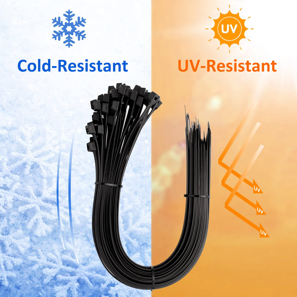 Zip Ties 6 inch with 25 lb Tensile Strength, Black Cable ties, 1000 Pack, ANOSON