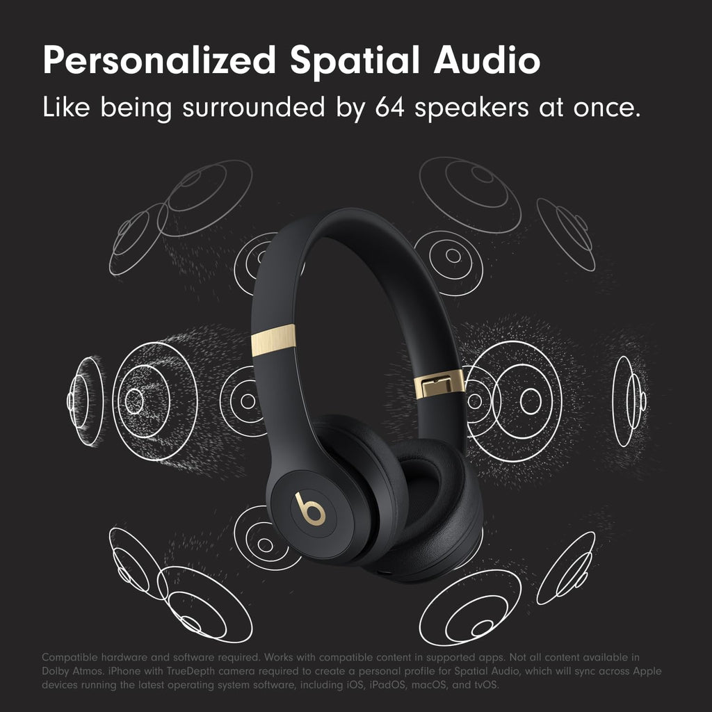 Beats Solo 4 - Wireless On-Ear Bluetooth Headphones, Up to 50-Hour Battery Life, Ultra-Lightweight Comfort, Powerful and Balanced Sound, Apple & Android Compatible - Matte Black