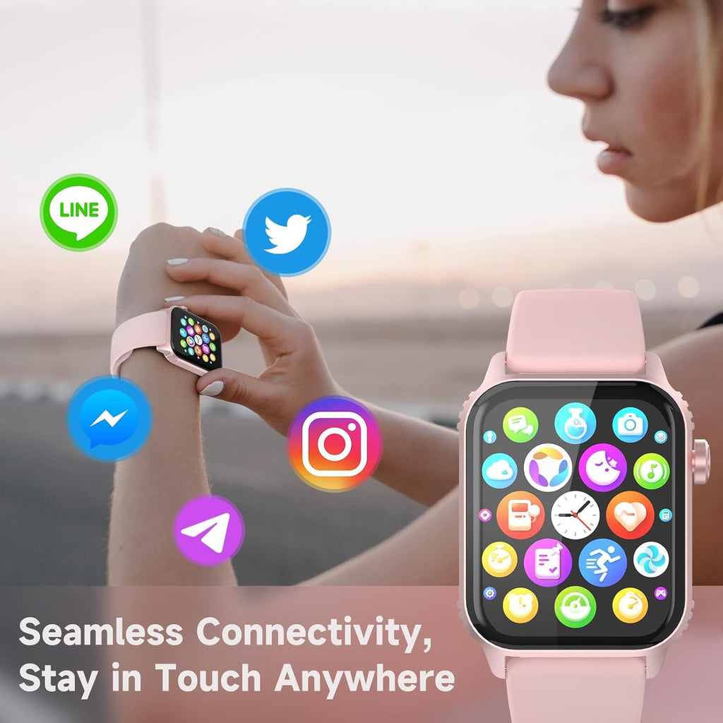 Smart Watch for Women, 120 Sports Modes Smartwatch with 1.83" HD, Alexa Built-in, Heart Rate/Sleep Monitor, IP67 Waterproof, Bluetooth Call & Music Control Fitness Watch for iPhone/Android (Pink)