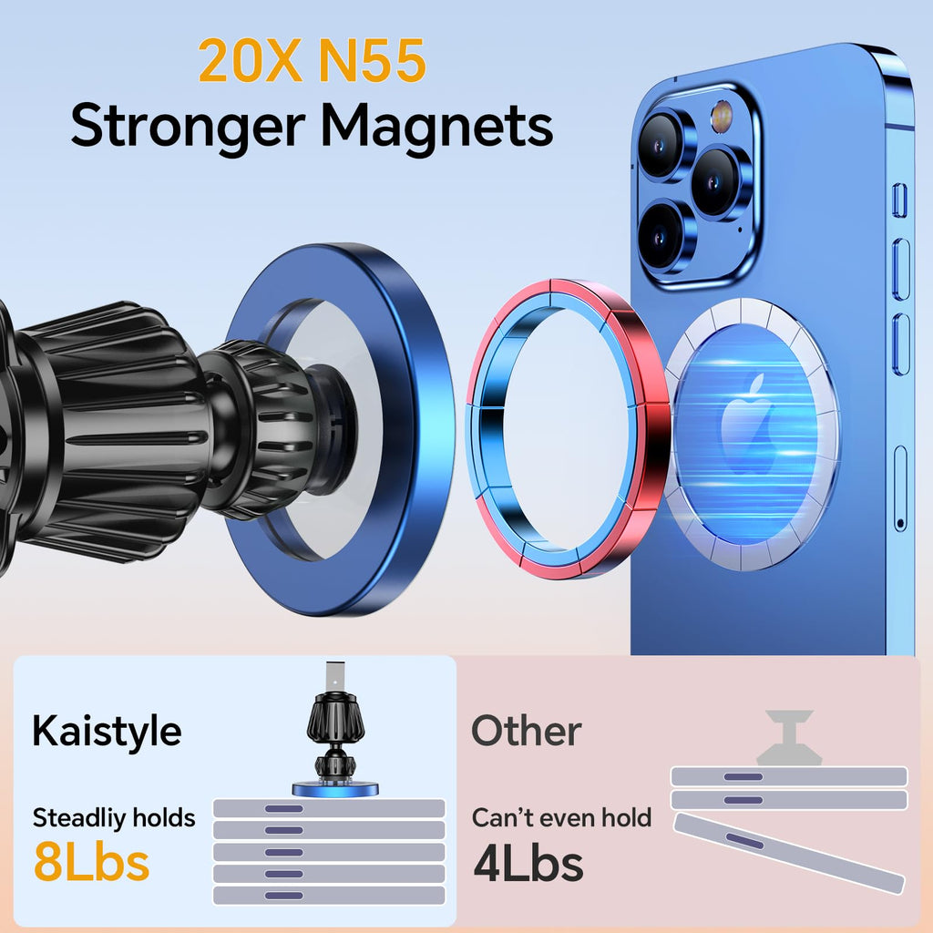 Kaistyle for Magsafe Car Mount【Strong Magnets】Magnetic Phone Holder for Car Phone Holder Mount Dash Mounted Holders Phone Holders for Your Car Accessories for Women Men for iPhone 17 Pro Max 16 15 14
